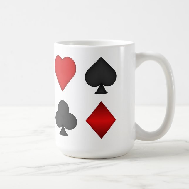 3D som leker kortet, passar - kaffemuggen #2 Kaffemugg (Höger)