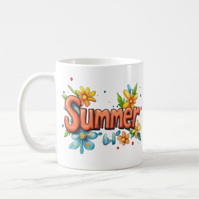 3d Sommartext Kaffemugg (Vänster)