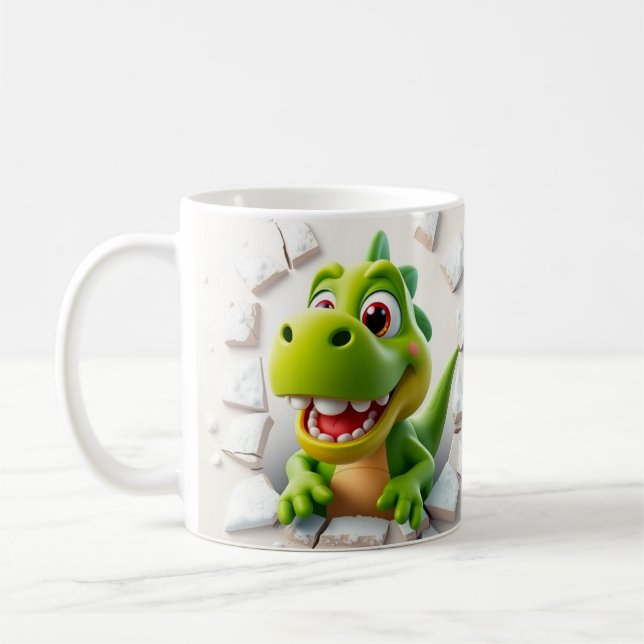 3d Söt dinosaur mugg-omslag, 3d-mugg-omslag Kaffemugg (Vänster)