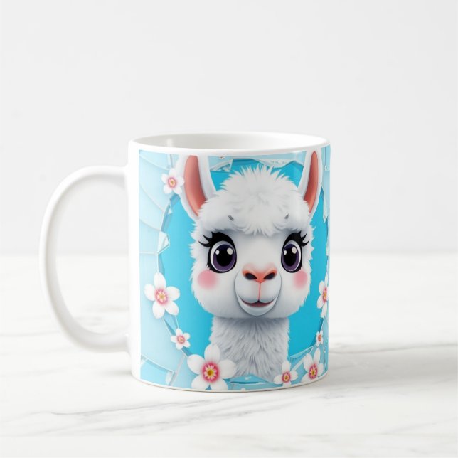 3d söt lama mugg omslag, 3d mugg design (Vänster)