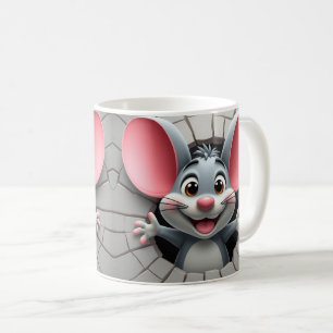 3d söt mus mugg omslag, 3d mugg omslagsdesign