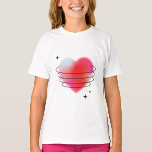 3d Space hitech Red valentine planet Hjärtat T Shirt