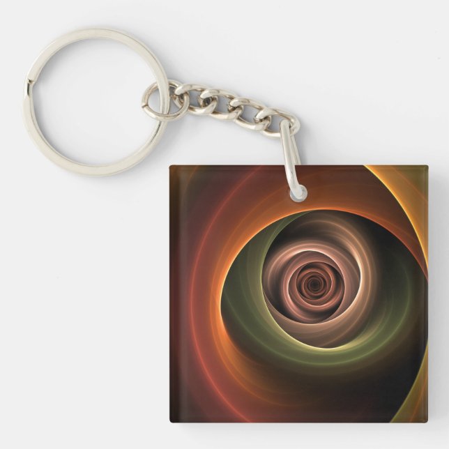 3D Spiral Abstrakt Varm Färg Modern Fraktal Konst (Framsidan)