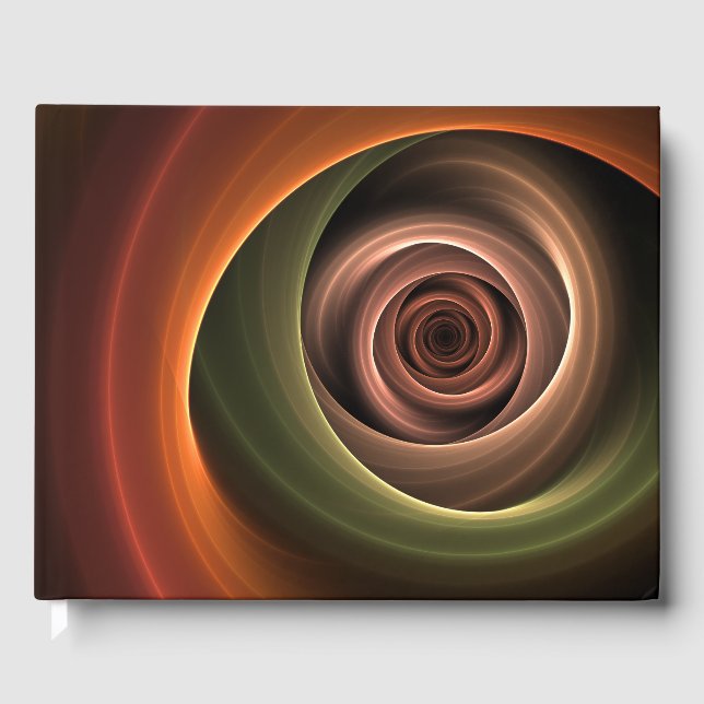 3D Spiral Abstrakt Varm Färg Modern Fraktal Konst Gästböcker (Framsida)