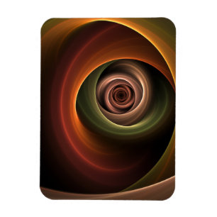 3D Spiral Abstrakt Varm Färg Modern Fraktal Konst Magnet