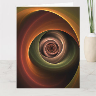 3D Spiral Abstrakt Varm Färger Modern Fraktal Kons Tack Kort