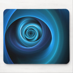 3D Spiral Blå Färger Modern Abstrakt Fraktal Konst Musmatta