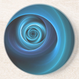 3D-spiral Blå Färger Modern Abstrakt Fraktal Konst Underlägg