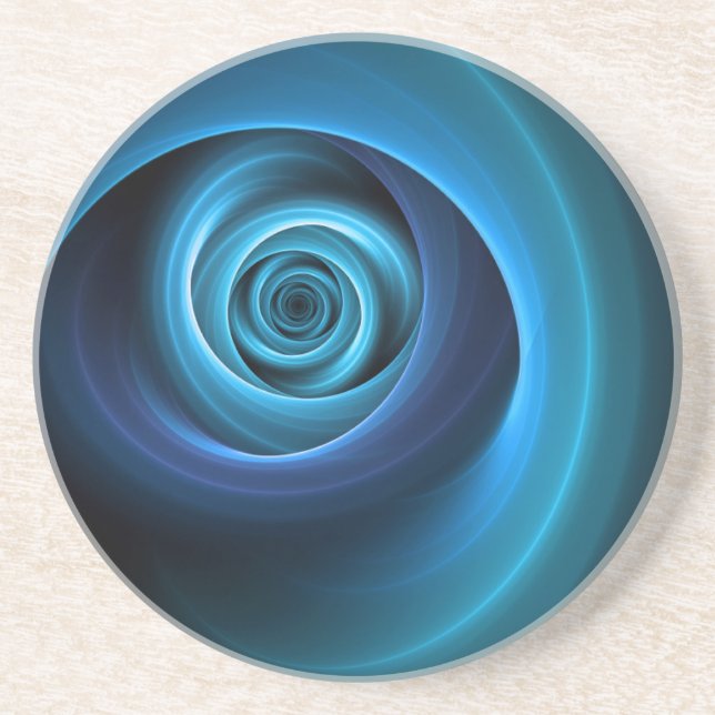 3D-spiral Blå Färger Modern Abstrakt Fraktal Konst Underlägg (Framsidan)