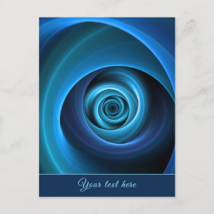 3D Spiral Blå Färger Modern Abstrakt Fraktal Text Vykort