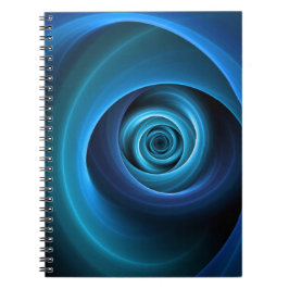 3D-spiral blåa färger modern abstrakt fraktalkonst Anteckningsbok