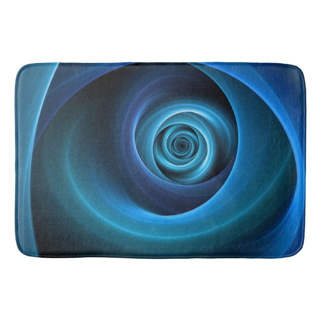 3D Spiral Blue Färg Modern Abstrakt Fractal Art Badrumsmatta (Framsidan)
