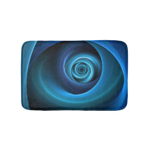 3D Spiral Blue Färg Modern Abstrakt Fractal Art Badrumsmatta