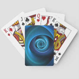 3D Spiral Blue Färg Modern Abstrakt Fractal Art Casinokort