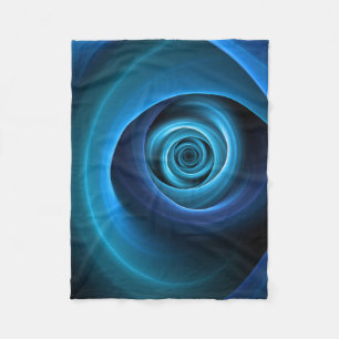 3D Spiral Blue Färg Modern Abstrakt Fractal Art Fleecefilt