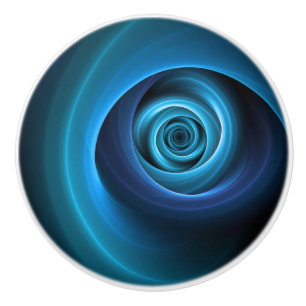 3D Spiral Blue Färg Modern Abstrakt Fractal Art Knopp