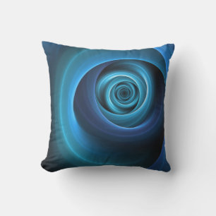 3D Spiral Blue Färg Modern Abstrakt Fractal Art Kudde