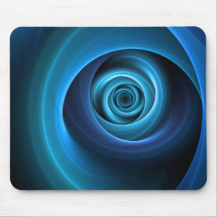 3D Spiral Blue Färg Modern Abstrakt Fractal Art Musmatta