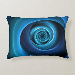 3D Spiral Blue Färg Modern Abstrakt Fractal Art Prydnadskudde