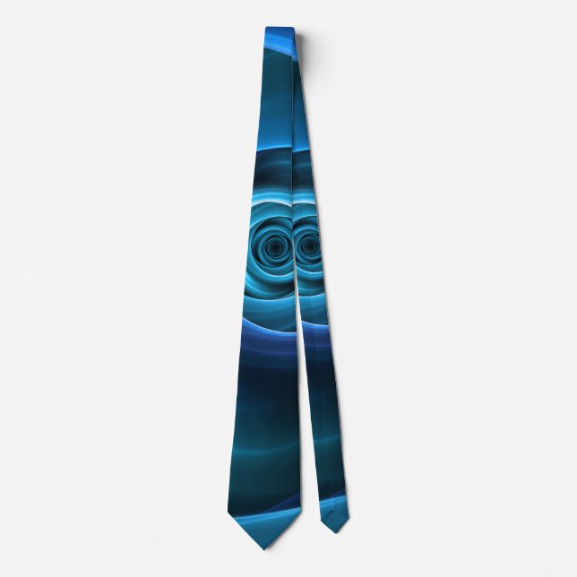 3D Spiral Blue Färg Modern Abstrakt Fractal Art Slips (Framsida)