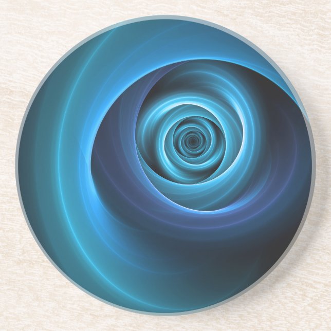 3D Spiral Blue Färg Modern Abstrakt Fractal Art Underlägg (Framsidan)