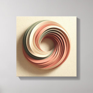 3D Spiral Surreal Abstrakt Konst i Jordtoner Canvastryck