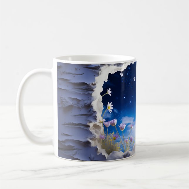 3D Starry Night-design Kaffemugg (Vänster)