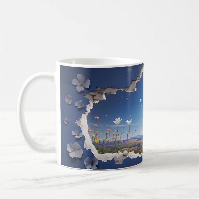 3D Starry Night-design Kaffemugg (Vänster)