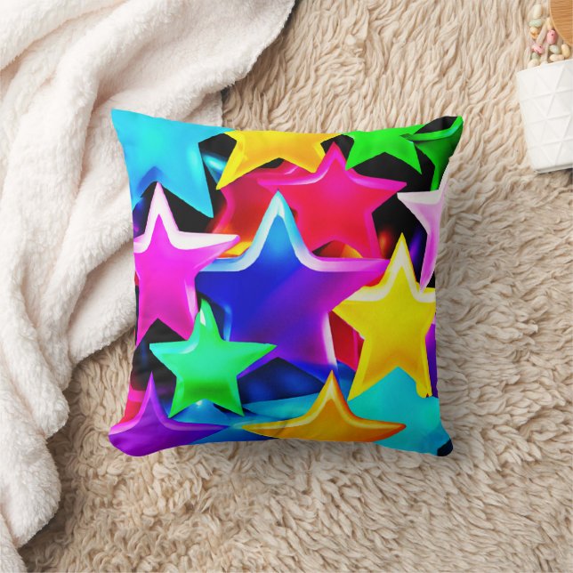 3D Starry Rainbow Mönster Kudde (Filt)