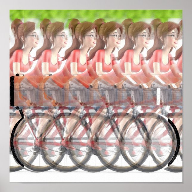 3D Stereogram Cykel Affisch (Framsidan)