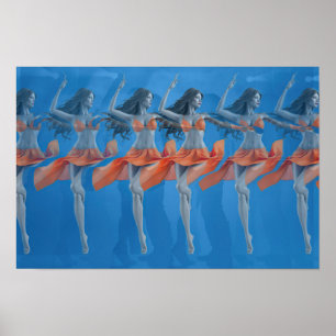 3D Stereogram Dansare Affisch