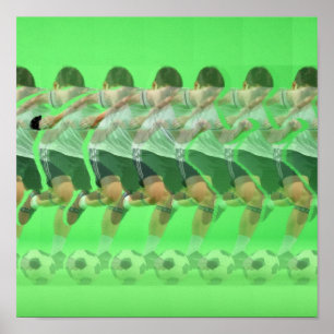 3D Stereogram Fotboll Poster