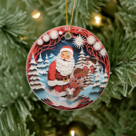 3D Stil-Jultomten-jul, Helgdag Julgransprydnad Keramik