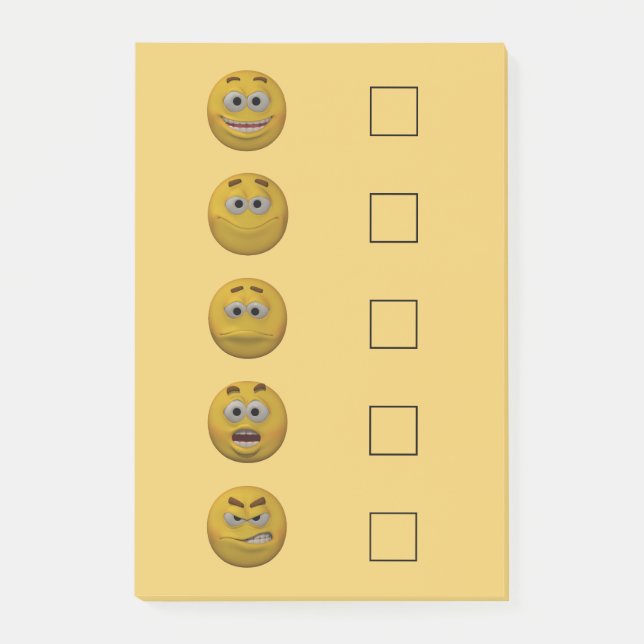 3d Stil Mood Check Emoticon 2 Post-it Block (Framsida)