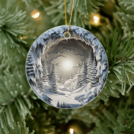 3D Stil Winter Nattjul Helgdag Julgransprydnad Keramik