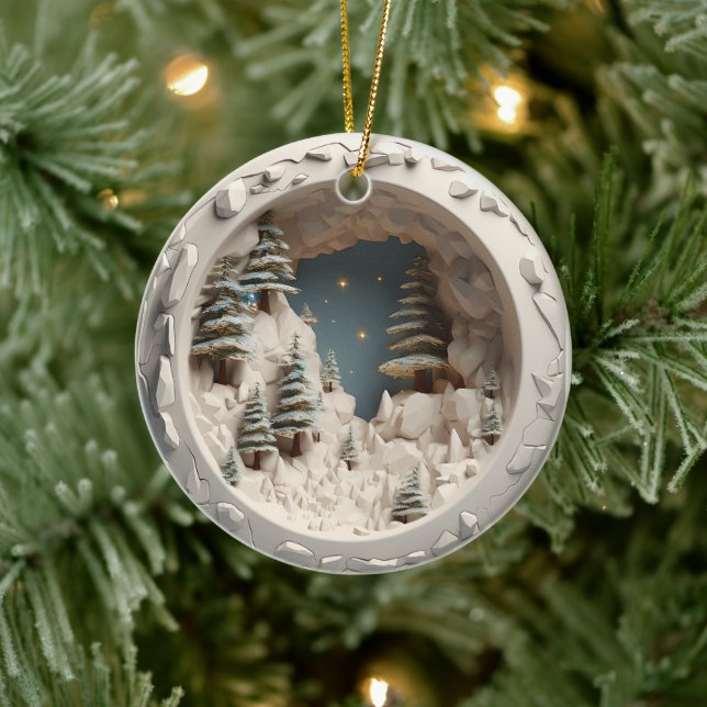 3D Stil Winter Träd & Stars-Helgdag - jul Julgransprydnad Keramik (Träd)