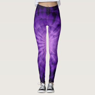 3D-stjärnigt ljus, violett Shower Curtain Tvättar Leggings
