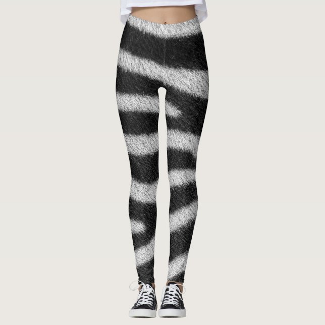 3d Stunning Animal mönster i Zebra-huddesign Leggings (Framsida)