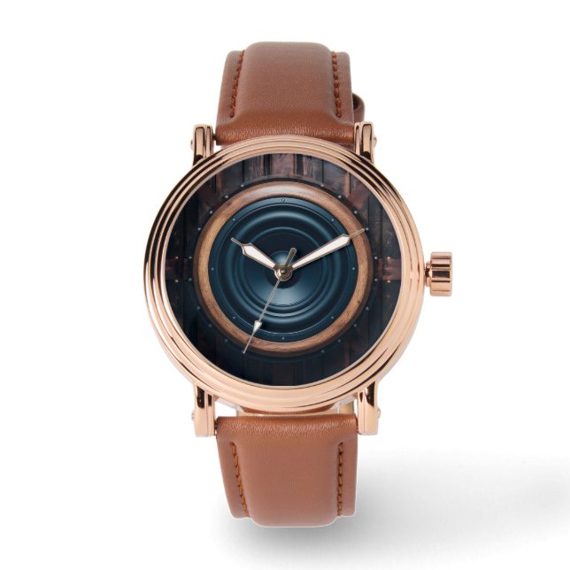 3D Subwoofer Träfinish Framsida Armbandsur (Framsida)