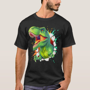 3D T-Rex Dinosaur Vägg Smash Pojkar Barn T-Shirt