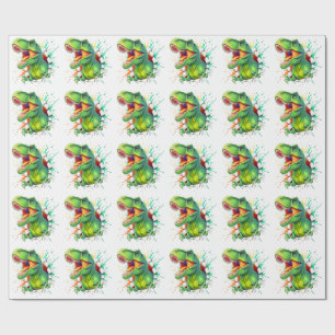 3D T-Rex Dinosaur Vägg Smash Pojkar Barn T-Shirt Presentpapper