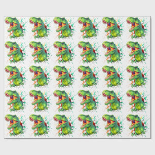 3D T-Rex Dinosaur Vägg Smash Pojkar Barn T-Shirt Presentpapper