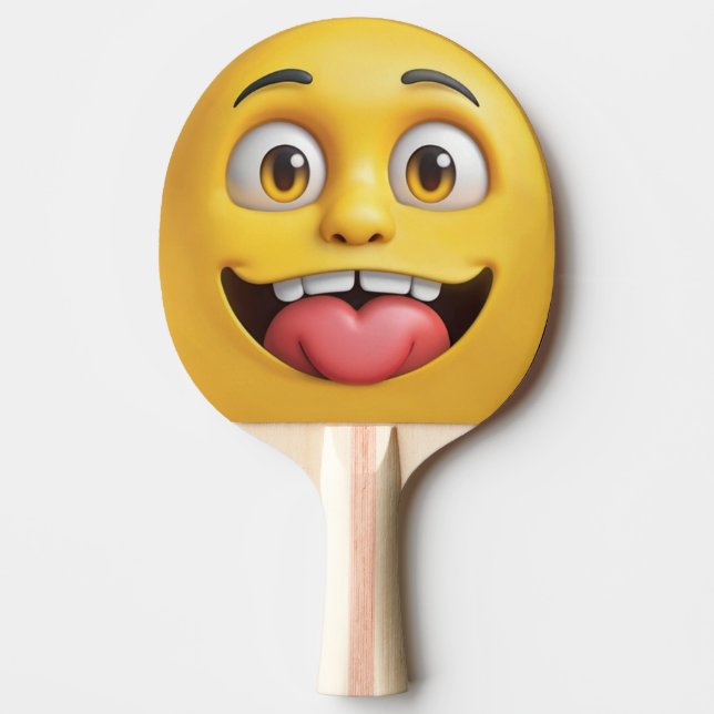 3D Taunting Gult Emoji Ping-Pong Paddle Pingisracket (Framsidan)