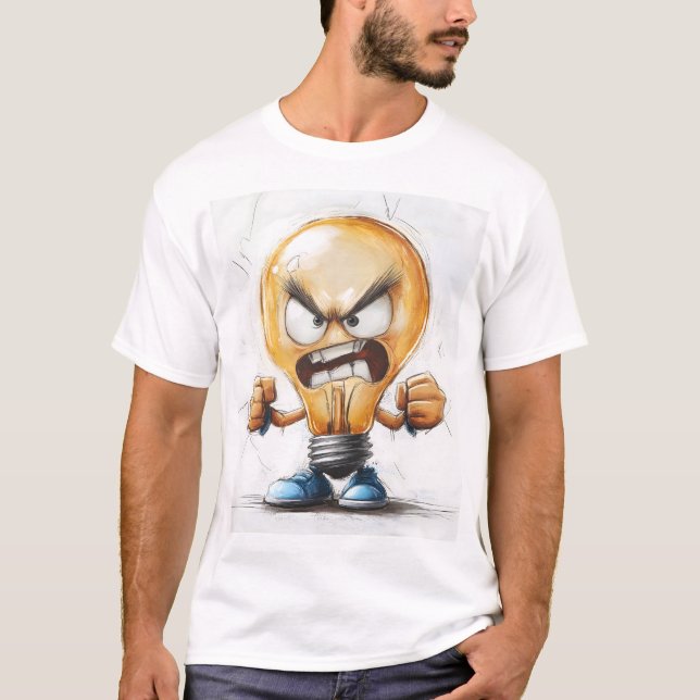 3D-tecken för argens ljusbulb T Shirt (Framsida)