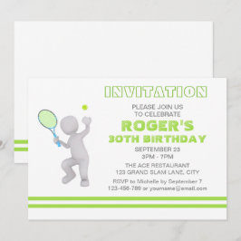 3D Tennis Player Tennis Racket Boll Personlig Inbjudningar
