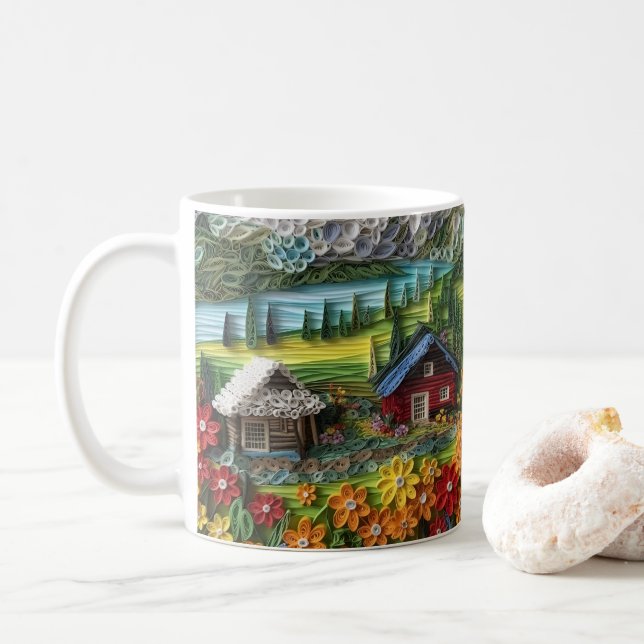 3D-Tittar Land Cabin Kaffemugg (Med munk)