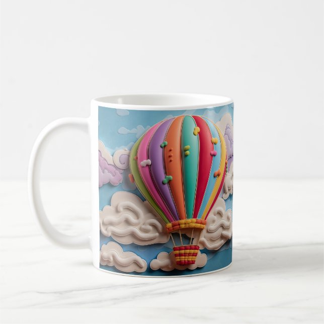 3D-Tittar Luftballong Kaffe Mugg (Vänster)