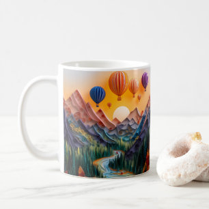 3D-Tittar Luftballonger för bergsområden Kaffemugg