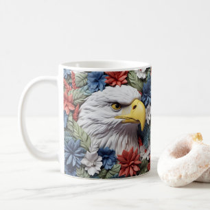 3D Tittar patriotisk Eagle Kaffemugg