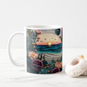 3D-Tittar utskriven bågsolnedgång Kaffemugg